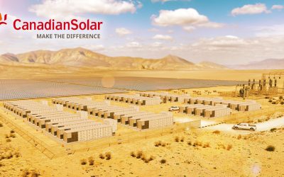 Rendering of Recurrent Energy's Slate solar-plus-storage facility which is currently under construction, also in California. Image: Canadian Solar / Recurrent Energy.