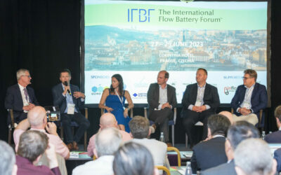 Anthony Price (far left) at this year's International Flow Battery Forum in Prague, Czechia. Image: IFBF via LinkedIn