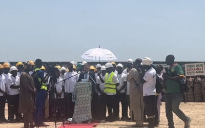 Inauguration of a hybrid solar-plus-storage project in Cameroon, which was supported with between 10% and 20% of its cost by World Bank funding. Image: Scatec / Release by Scatec.