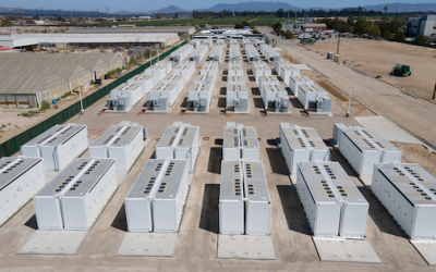 A 400MWh Arevon BESS project using Tesla Megapacks in California. Image: Courtesy of Arevon.